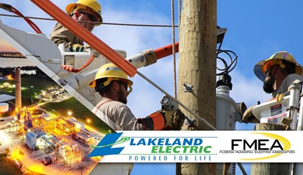 Lakeland Electric FMEA Award - 3 lineman working on a line