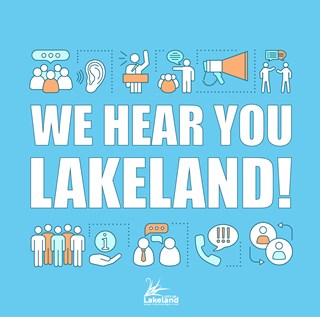 We Hear You Lakeland graphic with icons of being heard