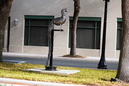 Flaminio Antonio sculpture of peacock made of silverware