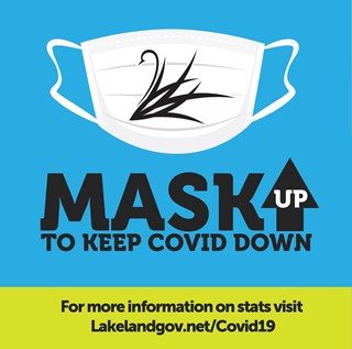 Mask Up to Keep COVID Down Graphic with Lakeland Swan
