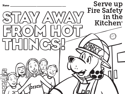 Stay Away From Hot Things Coloring Sheet 