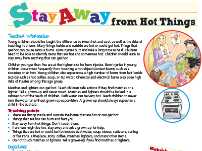 Stay Away from Hot Things Teaching Infographic