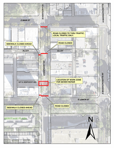 Aerial Map of Kentucky Avenue Sewer Repair