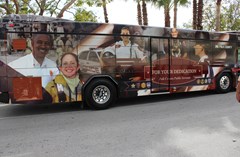 Fire Marshall Larry Riles featured on a CitrusConnection bus