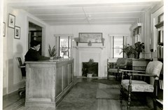 Virginia Avenue Branch Library, interior, with Librarian Elsie Dunbar