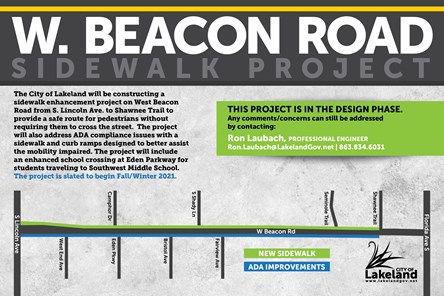 We Beacon Road Sidewalk Project Announcement Postcard - Details in Post