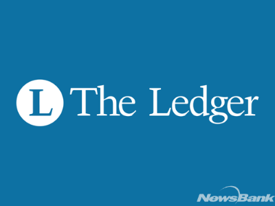Blue background with The Ledger logo "L" and text "The Ledger"