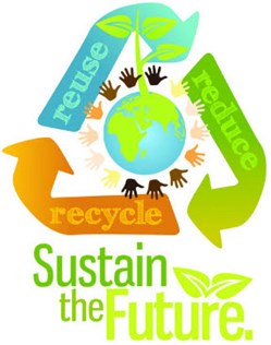 Image of the Sustain the Future Logo for Recycle Reuse and Reduce Campaign