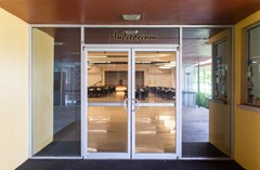Main entrance to the Lake Mirror Auditorium