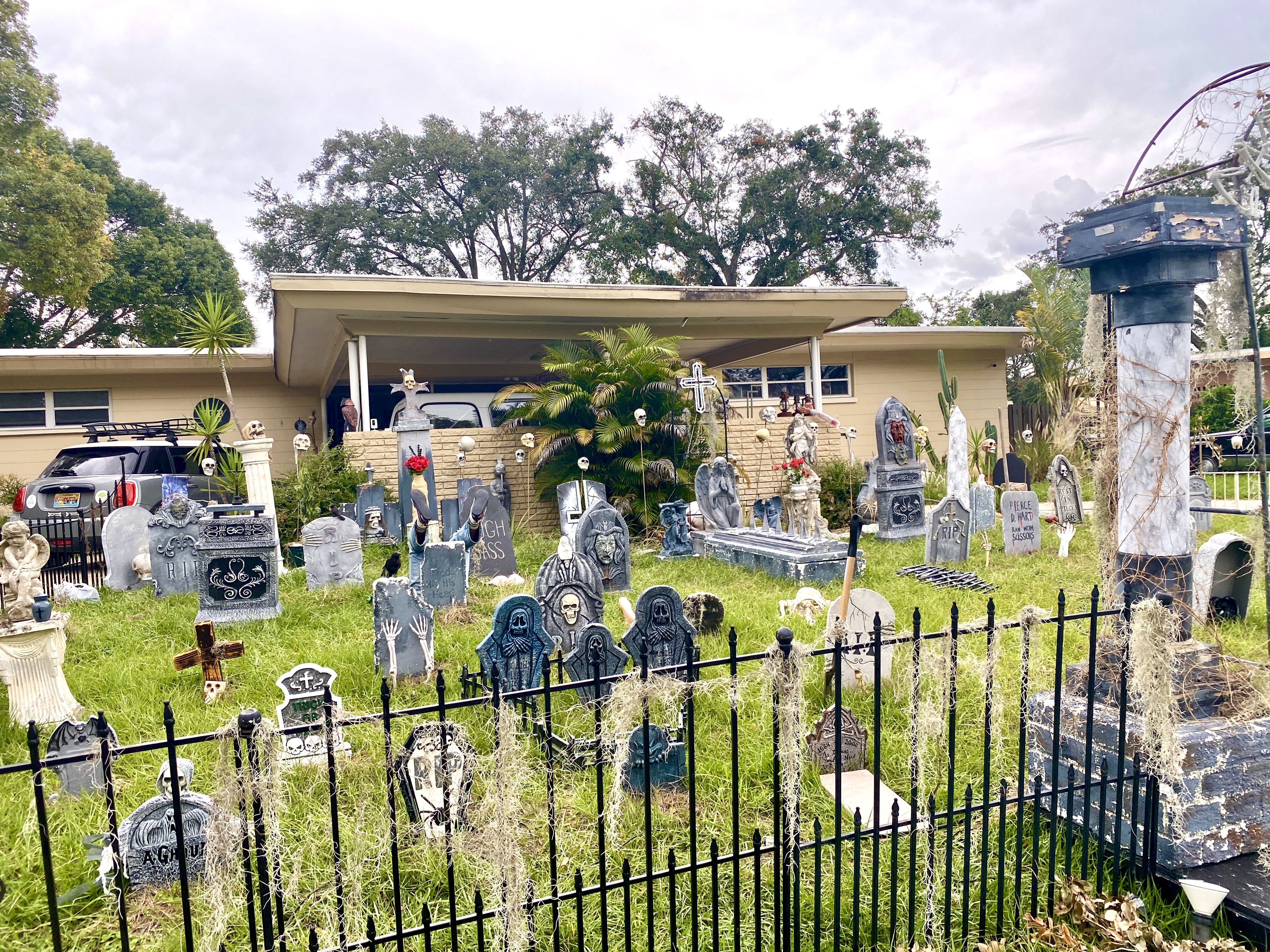 The "Camphor Heights Cemetery" pops up each year around Halloween, with its own Facebook fan page. The theme for 2022 is "Demented Fun House."