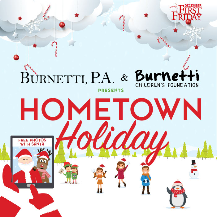 December’s First Friday event will take place on December 2 from 6pm to 9pm in Downtown Lakeland. The theme is Hometown Holiday, sponsored by Burnetti, P.A. and the Burnetti Children’s Foundation! Visit Santa and Mrs. Claus, and enjoy free activities, games, and live music in Munn Park. Downtown shops and restaurants will be open late. Don’t miss the Makers Market, featuring local artists and creators, on North Kentucky Avenue and the Classy Car Show on Main St. and Tennessee Ave.