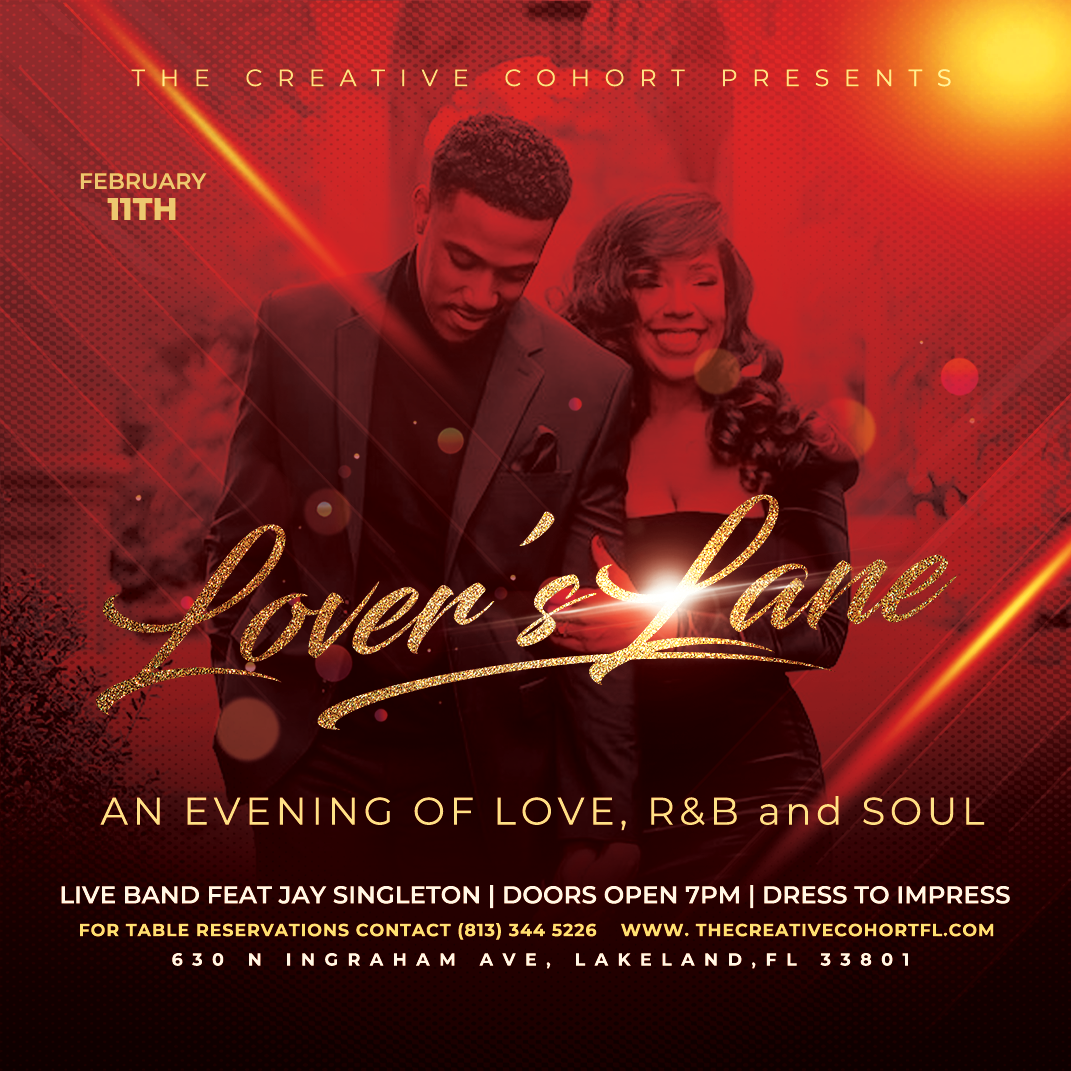 Lovers' Lane is the event you don't want to miss featuring Live Band show, complimentary hors d'oeuvres and wine. Singles and couples are welcome to enjoy an amazing atmosphere of love, R&B and Soul music all night.