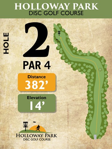 Holloway Park Disc Golf Hole 2 Graphic
