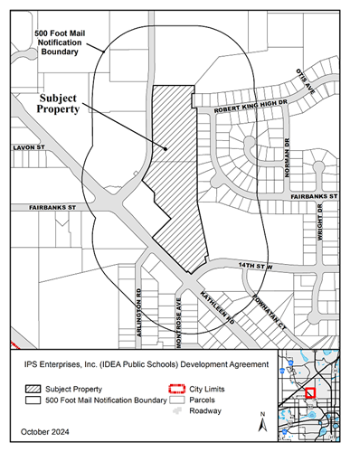 Map depicting location of change