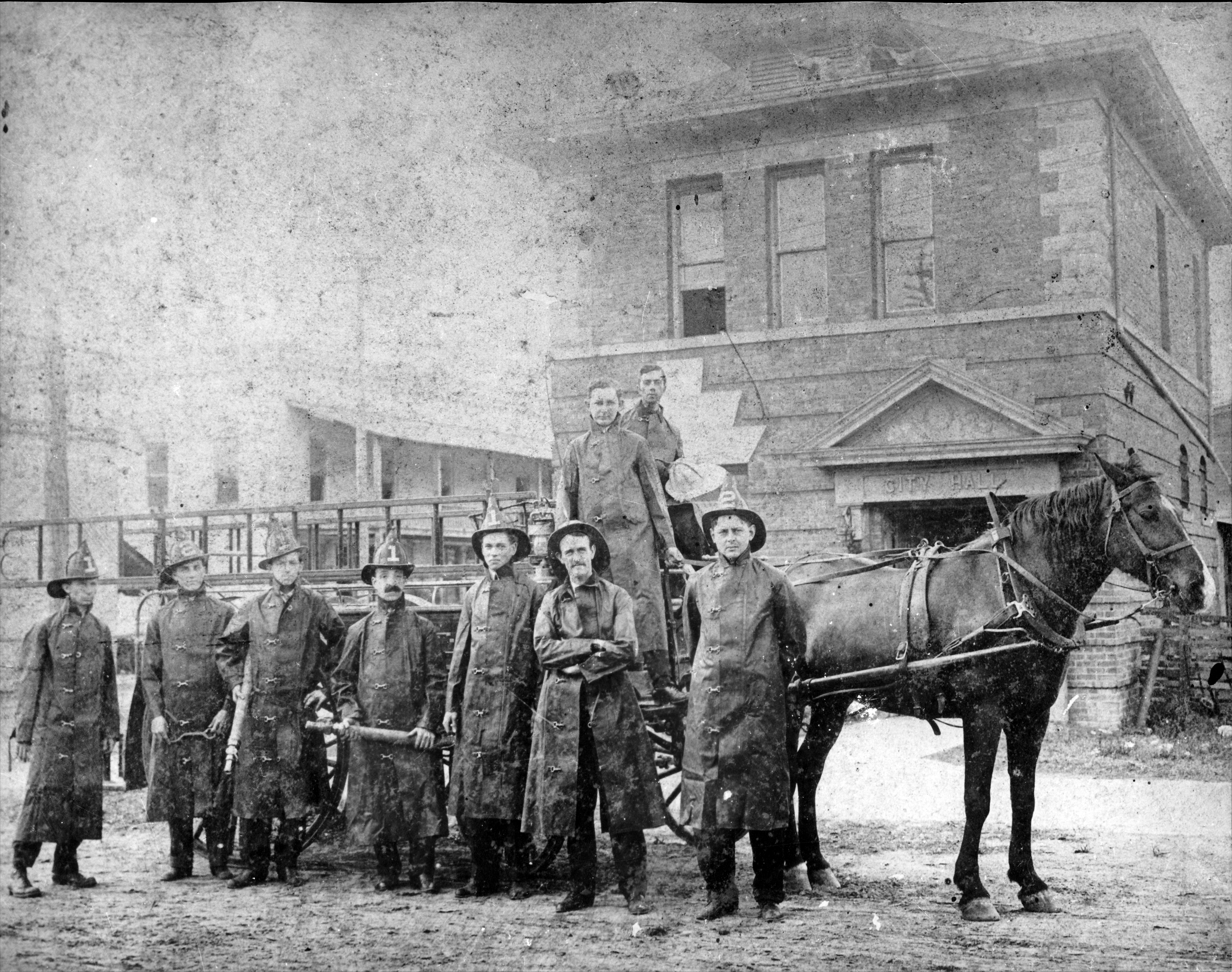 A picture of volunteer Lakeland firefighters, circa 1903