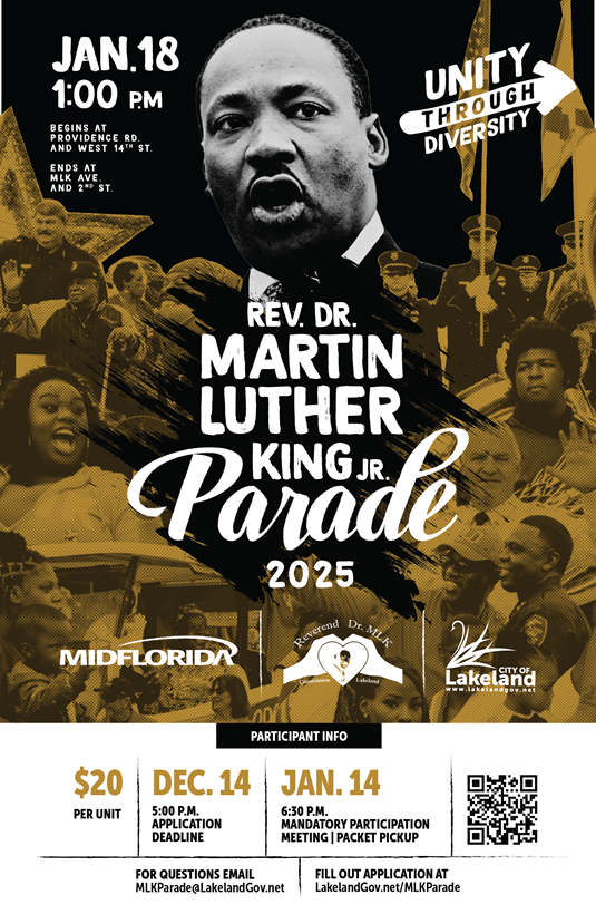 Graphic of event poster hyperlinked to the MLK Home page