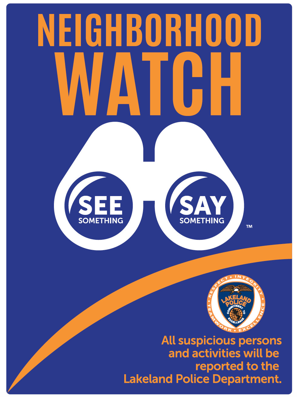 A picture of neighborhood watch flyer