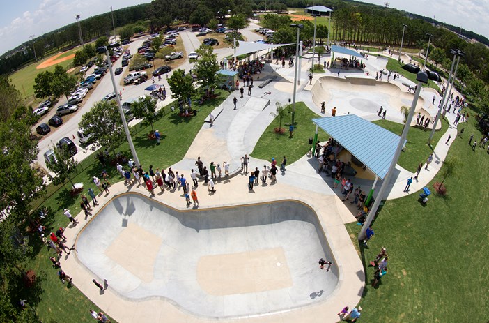 A photo of the skate park