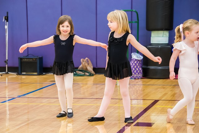 A picture of young girls in dance class