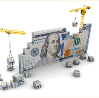 picture of cranes "building" money