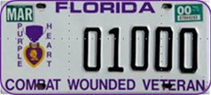 Combat Wounded Veteran License Plate