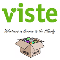 Viste graphic with box of food for food drive